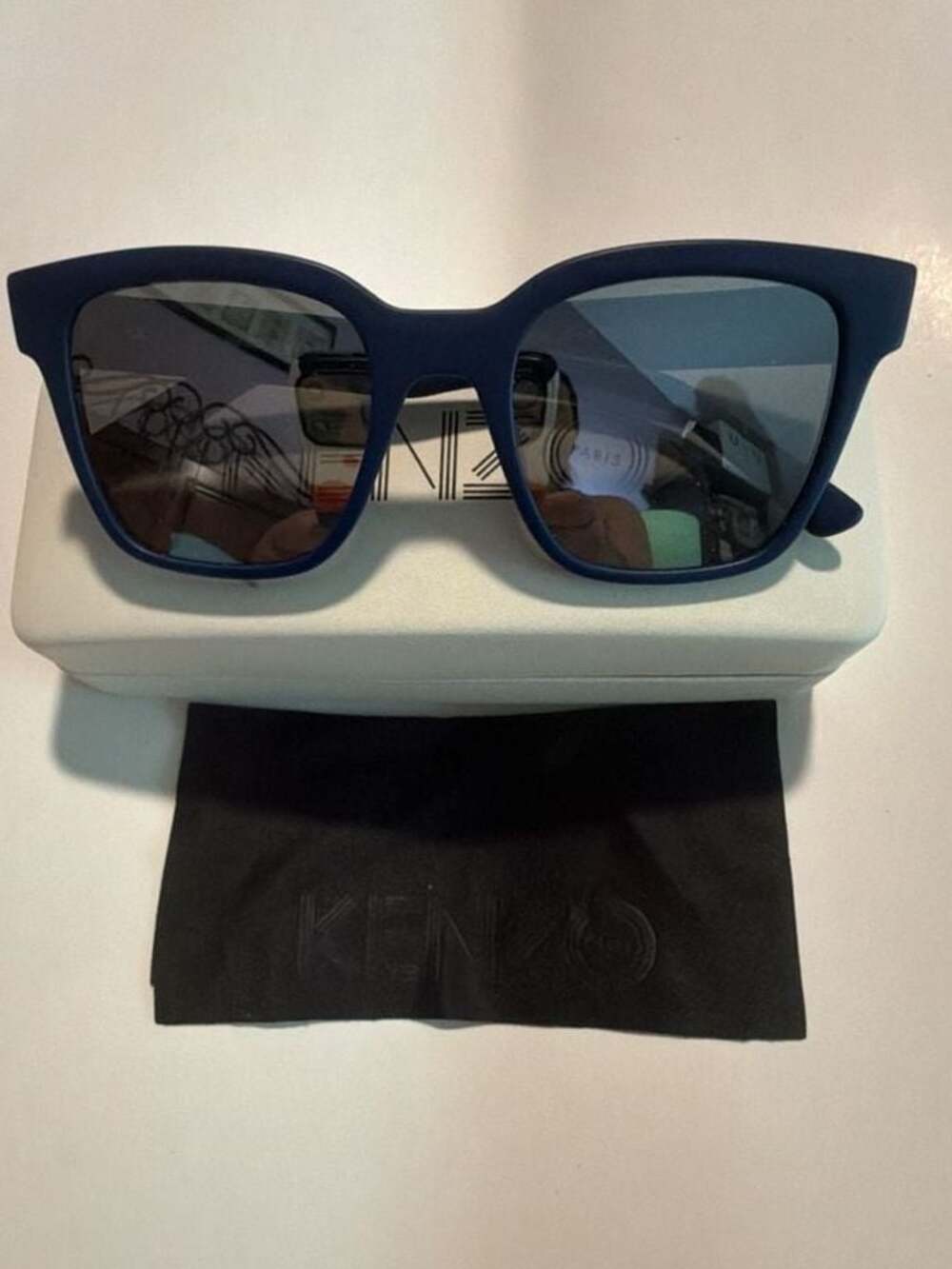 Kenzo Paris Matte Blue Square Sunglasses